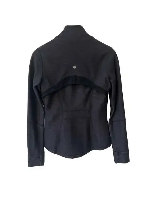 Lululemon Define Jacket Heathered Black Slub Denim / Tonka Stripe size 8 - Picture 5 of 8